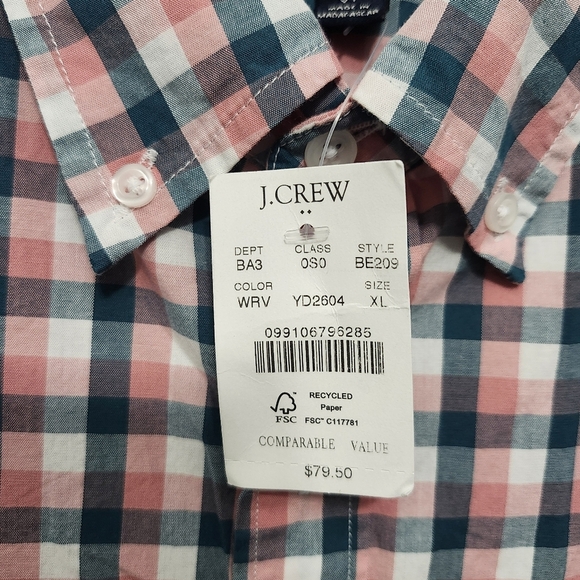 J.crew factory men's button-down shirt size XL slim untucked flex washed - Picture 4 of 11
